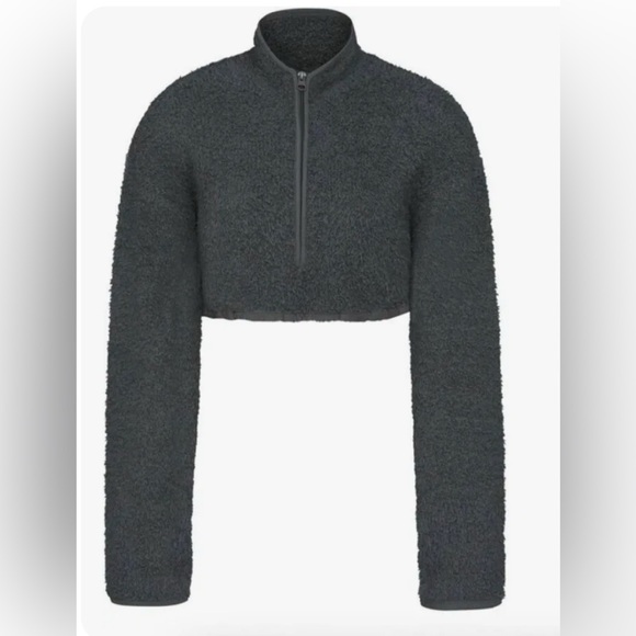 Skims Cozy Cropped Half Zip Pullover - Picture 2 of 6
